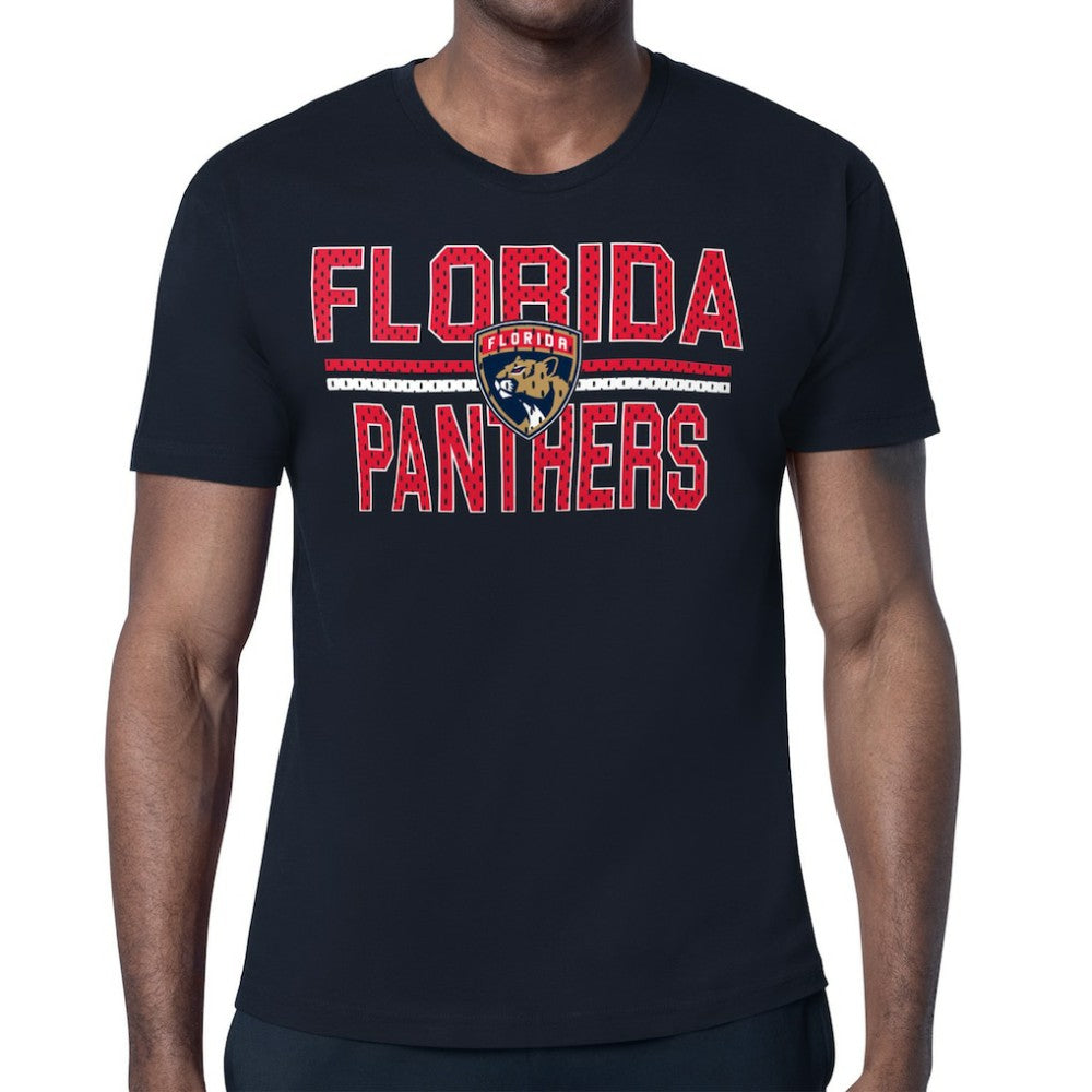 NHL Navy Florida Panthers Starter Mesh Look Team Name T-Shirt