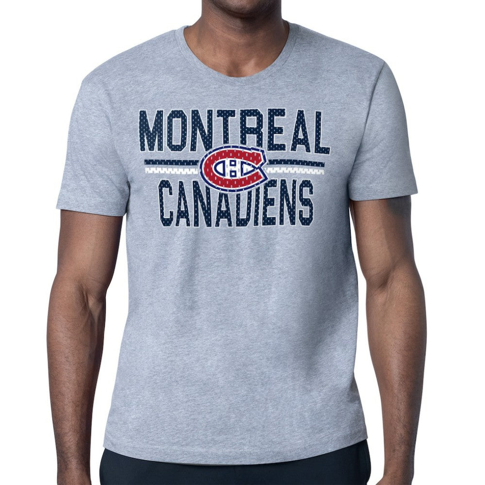 NHL Heather Gray Montreal Canadiens Starter Mesh Look Team Name T-Shirt