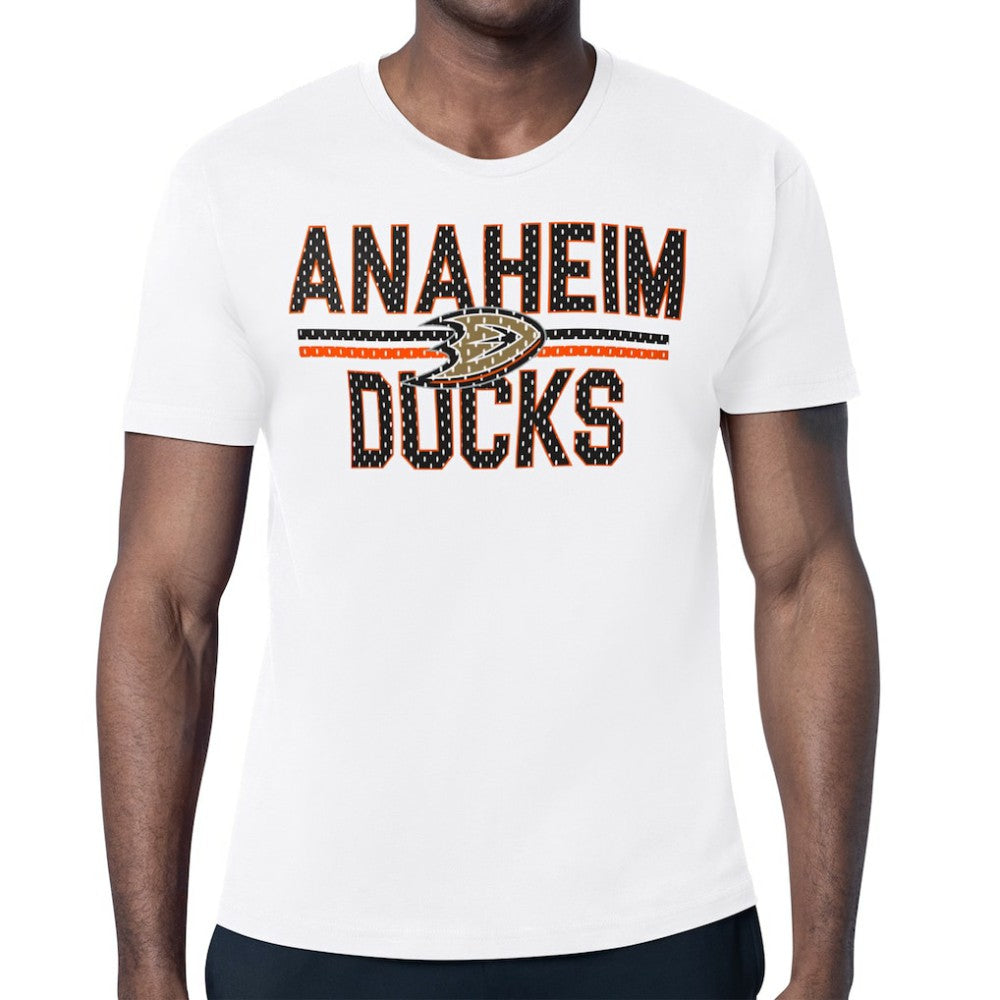 NHL White Anaheim Ducks Starter Mesh Look Team Name T-Shirt