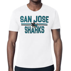 NHL White San Jose Sharks Starter Mesh Look Team Name T-Shirt