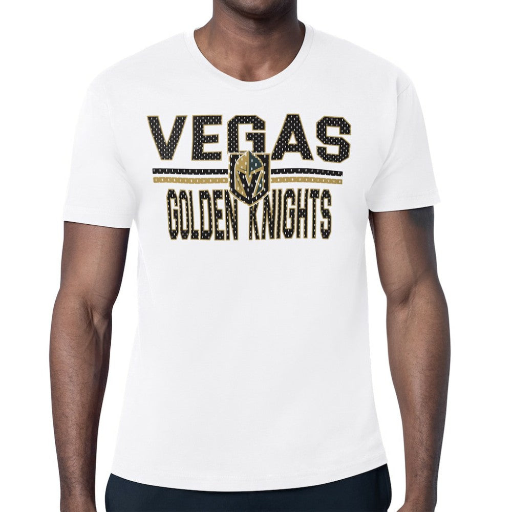 NHL White Vegas Golden Knights Starter Mesh Look Team Name T-Shirt