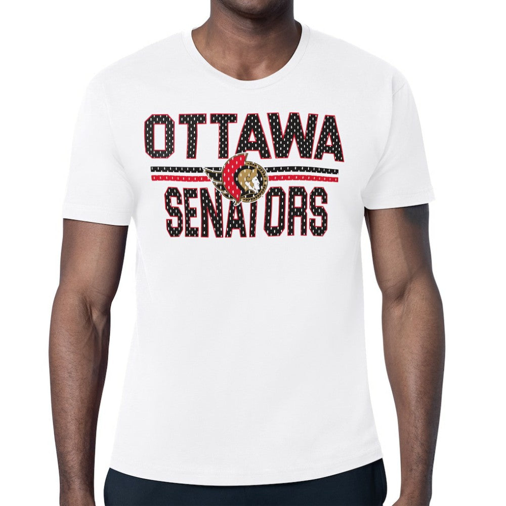 NHL White Ottawa Senators Starter Mesh Look Team Name T-Shirt