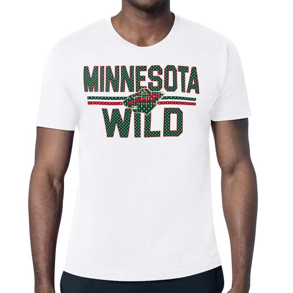 NHL White Minnesota Wild Starter Mesh Look Team Name T-Shirt