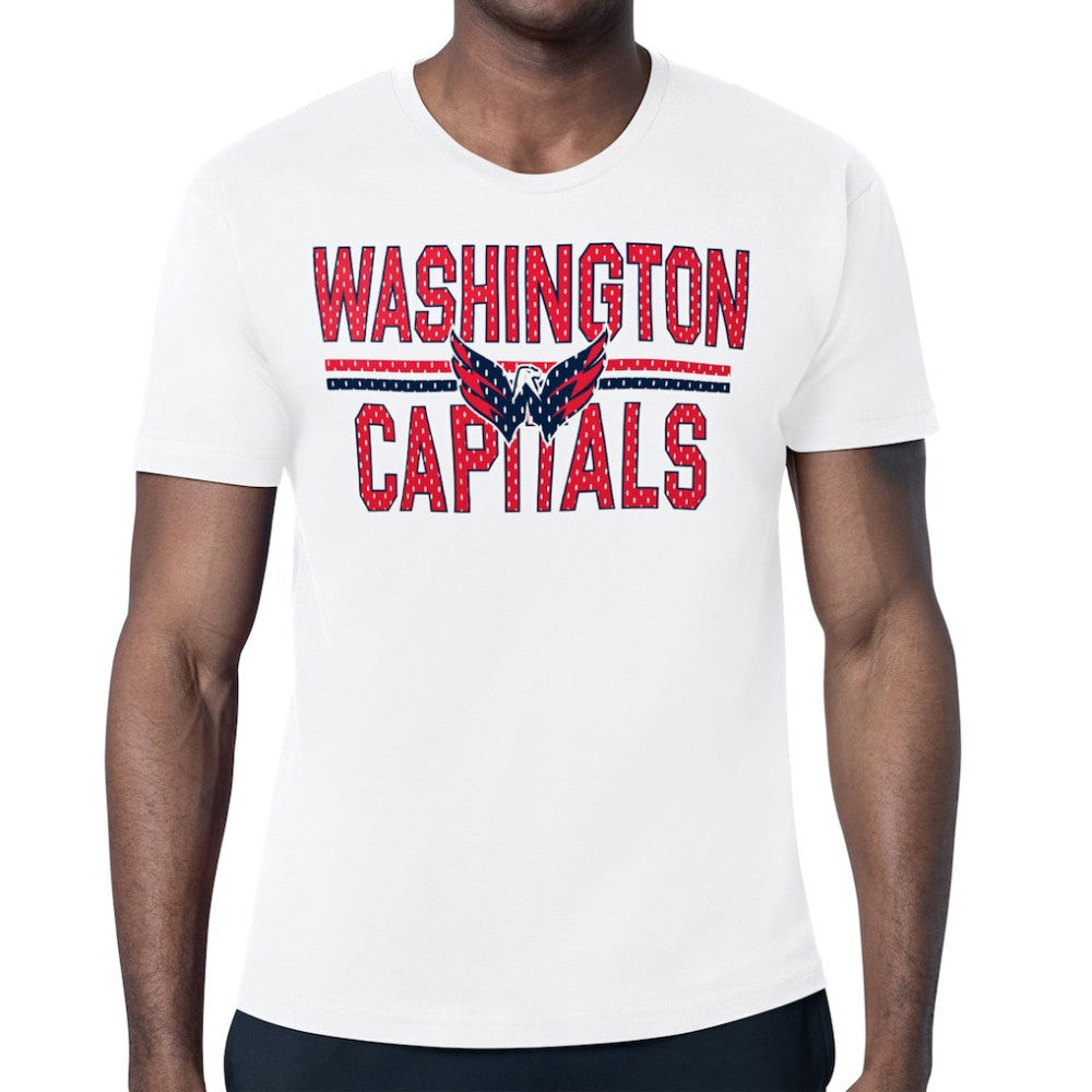 NHL White Washington Capitals Starter Mesh Look Team Name T-Shirt