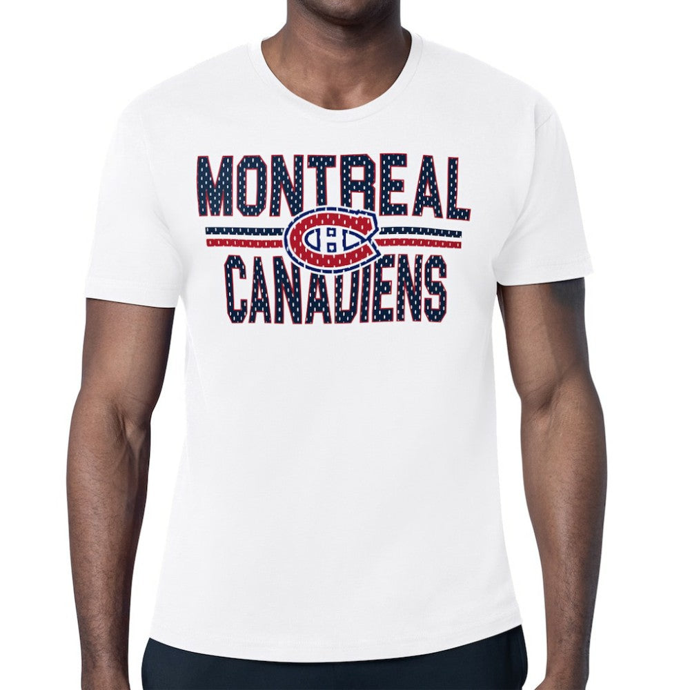 NHL White Montreal Canadiens Starter Mesh Look Team Name T-Shirt