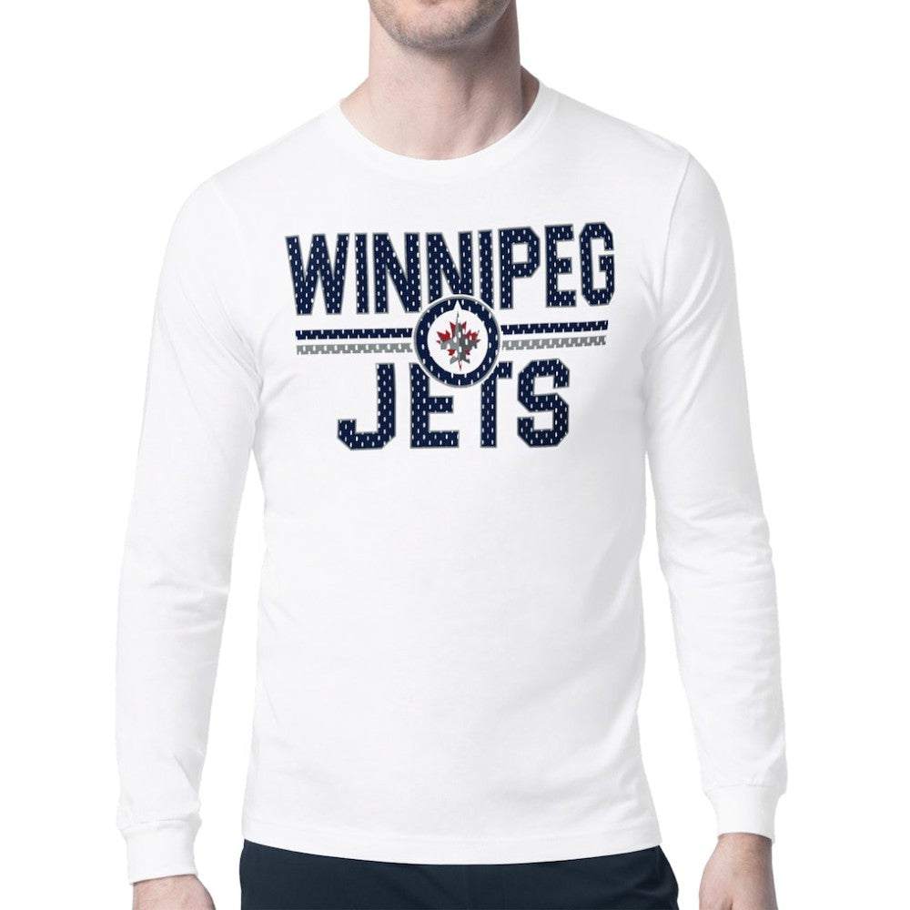 NHL White Winnipeg Jets Starter Mesh Look Team Name Long Sleeve T-Shirt