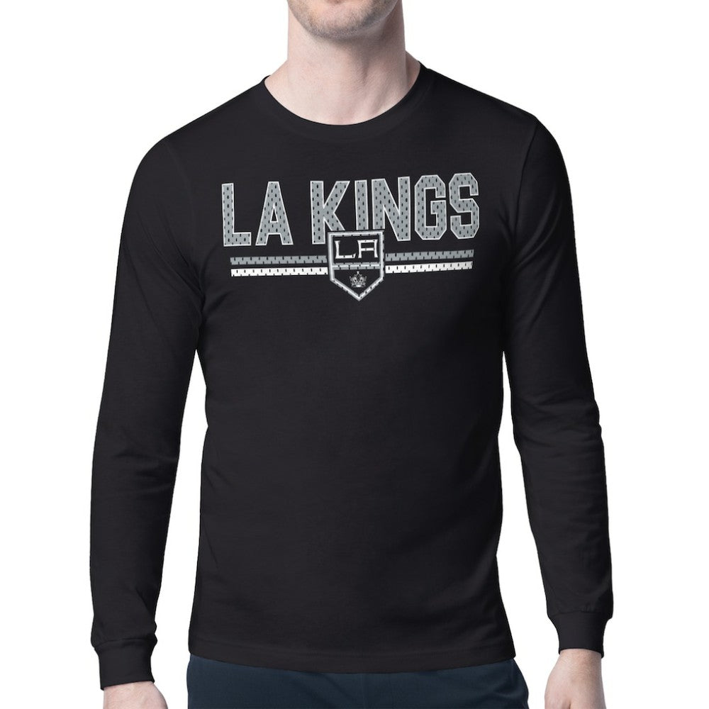 NHL Black Los Angeles Kings Starter Mesh Look Team Name Long Sleeve T-Shirt