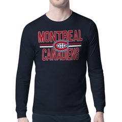 NHL Navy Montreal Canadiens Starter Mesh Look Team Name Long Sleeve T-Shirt