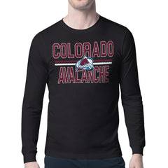 NHL Black Colorado Avalanche Starter Mesh Look Team Name Long Sleeve T-Shirt