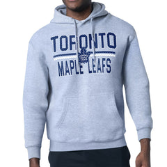 NHL Heather Gray Toronto Maple Leafs Starter Mesh Look Team Name Logo Tri-Blend Pullover Hoodie