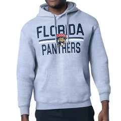 NHL Heather Gray Florida Panthers Starter Mesh Look Team Name Logo Tri-Blend Pullover Hoodie