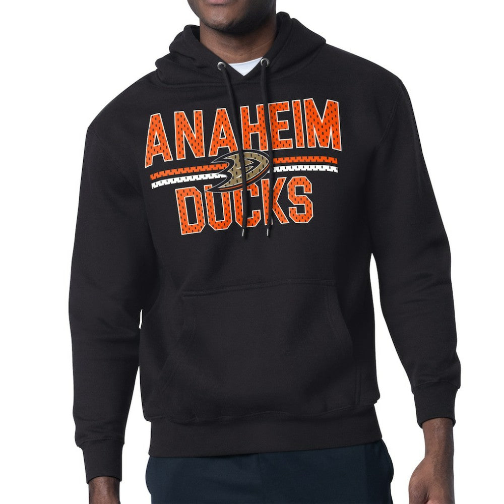 NHL Black Anaheim Ducks Starter Mesh Look Team Name Logo Tri-Blend Pullover Hoodie