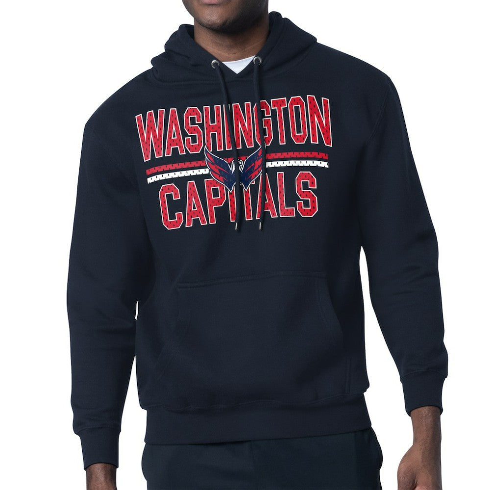 NHL Navy Washington Capitals Starter Mesh Look Team Name Logo Tri-Blend Pullover Hoodie