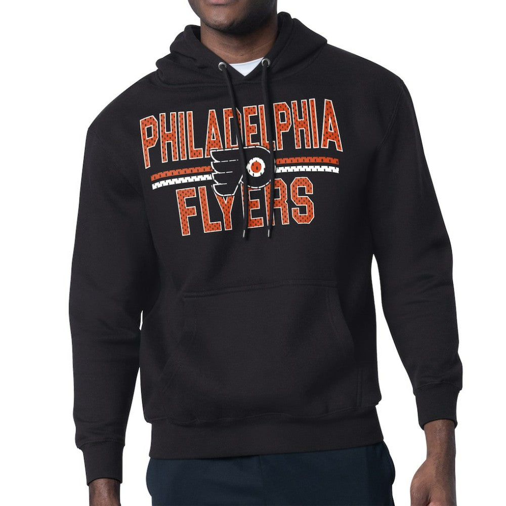 NHL Black Philadelphia Flyers Starter Mesh Look Team Name Logo Tri-Blend Pullover Hoodie