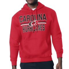 NHL Red Carolina Hurricanes Starter Mesh Look Team Name Logo Tri-Blend Pullover Hoodie