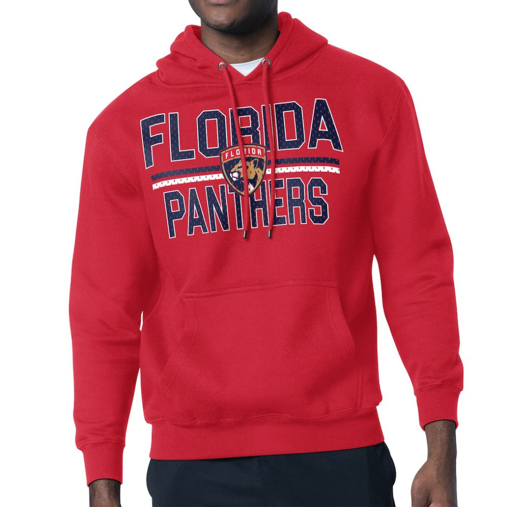NHL Red Florida Panthers Starter Mesh Look Team Name Logo Tri-Blend Pullover Hoodie