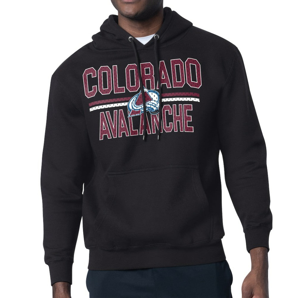 NHL Black Colorado Avalanche Starter Mesh Look Team Name Logo Tri-Blend Pullover Hoodie