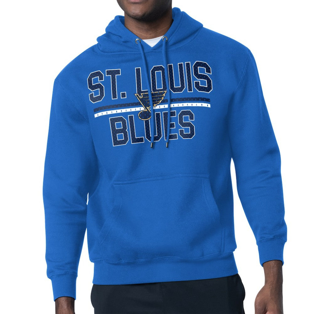 NHL Blue St. Louis Blues Starter Mesh Look Team Name Logo Tri-Blend Pullover Hoodie