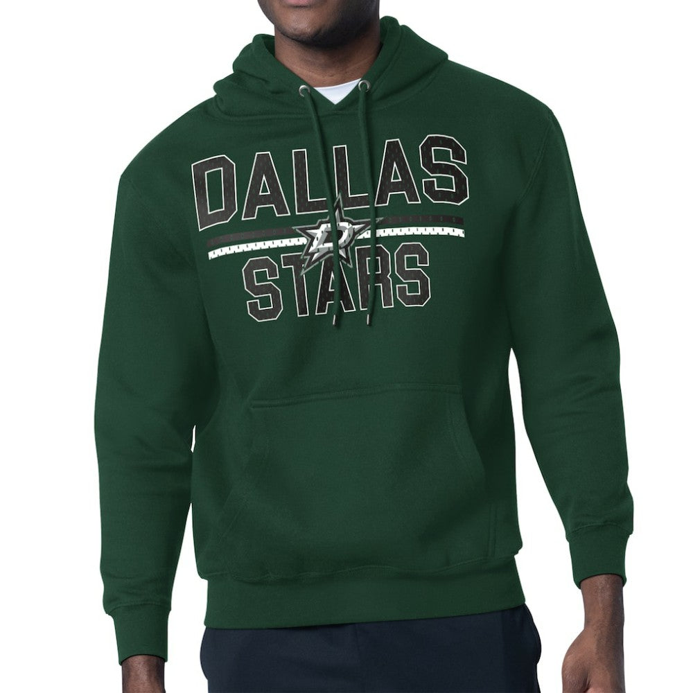 NHL Green Dallas Stars Starter Mesh Look Team Name Logo Tri-Blend Pullover Hoodie