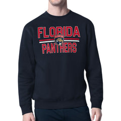 NHL Navy Florida Panthers Starter Mesh Look Team Name Logo Pullover Sweatshirt