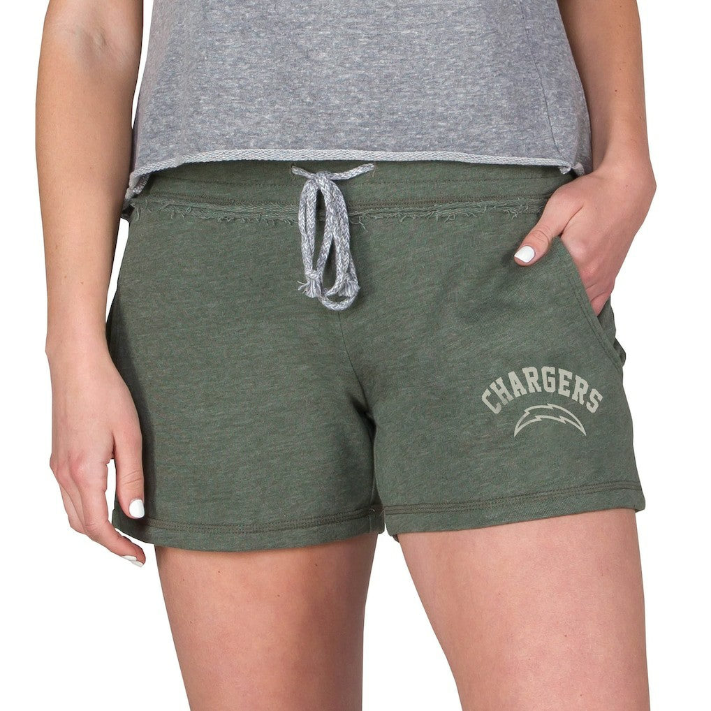 Concepts Sport Women's Mainstream French Terry Tri-Blend Shorts - Los Angeles Chargers
