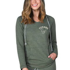Concepts Sport Women's Mainstream Terry Tri-Blend V-Neck Pullover Hoodie - Houston Texans