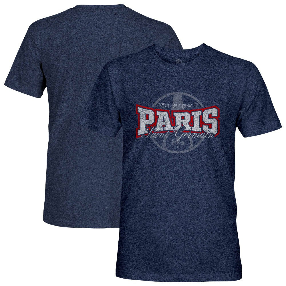 Paris Saint-Germain 1863FC Athletic Wordmark Vintage Tri-Blend T-Shirt -  Navy