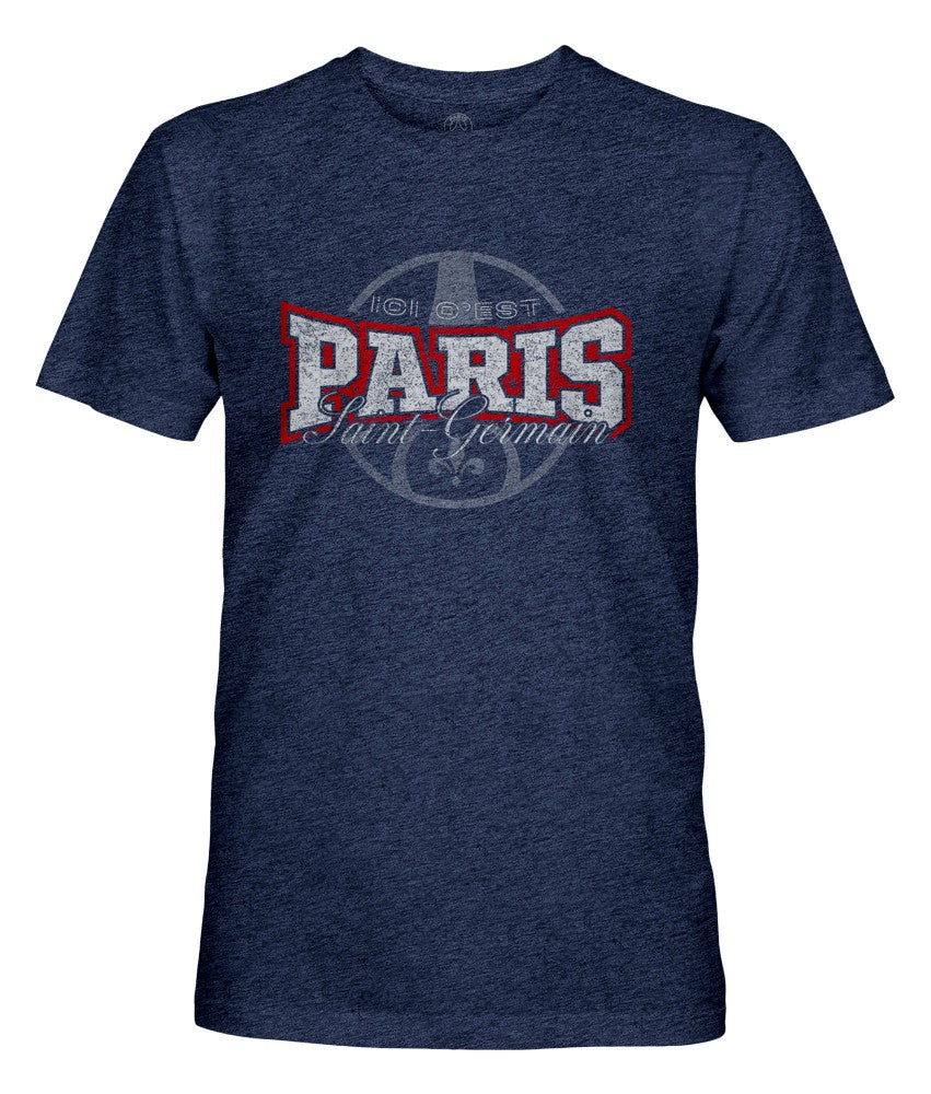 Paris Saint-Germain 1863FC Athletic Wordmark Vintage Tri-Blend T-Shirt -  Navy