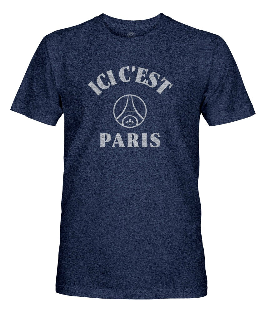 Paris Saint-Germain 1863FC Team Arch Vintage Tri-Blend T-Shirt -  Navy