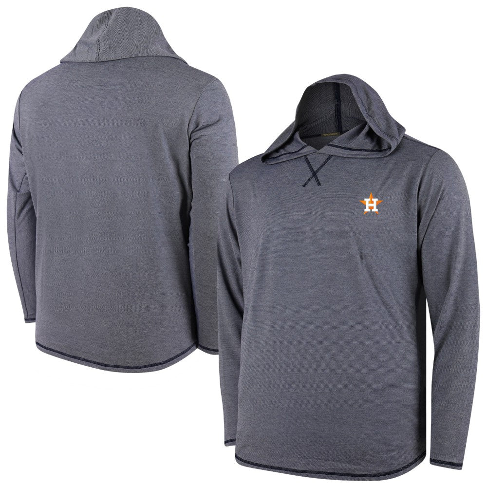 MLB Houston Astros Butter Stripe Tri-Blend Long Sleeve Hoodie T-Shirt - Navy