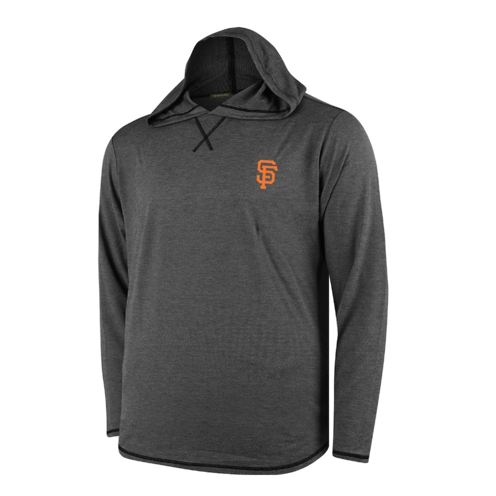 MLB San Francisco Giants Butter Stripe Tri-Blend Long Sleeve Hoodie T-Shirt - Black