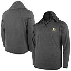 MLB Athletics Butter Stripe Tri-Blend Long Sleeve Hoodie T-Shirt - Black