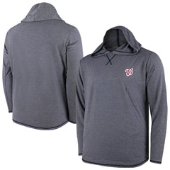 MLB Washington Nationals Butter Stripe Tri-Blend Long Sleeve Hoodie T-Shirt - Navy