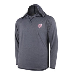 MLB Washington Nationals Butter Stripe Tri-Blend Long Sleeve Hoodie T-Shirt - Navy