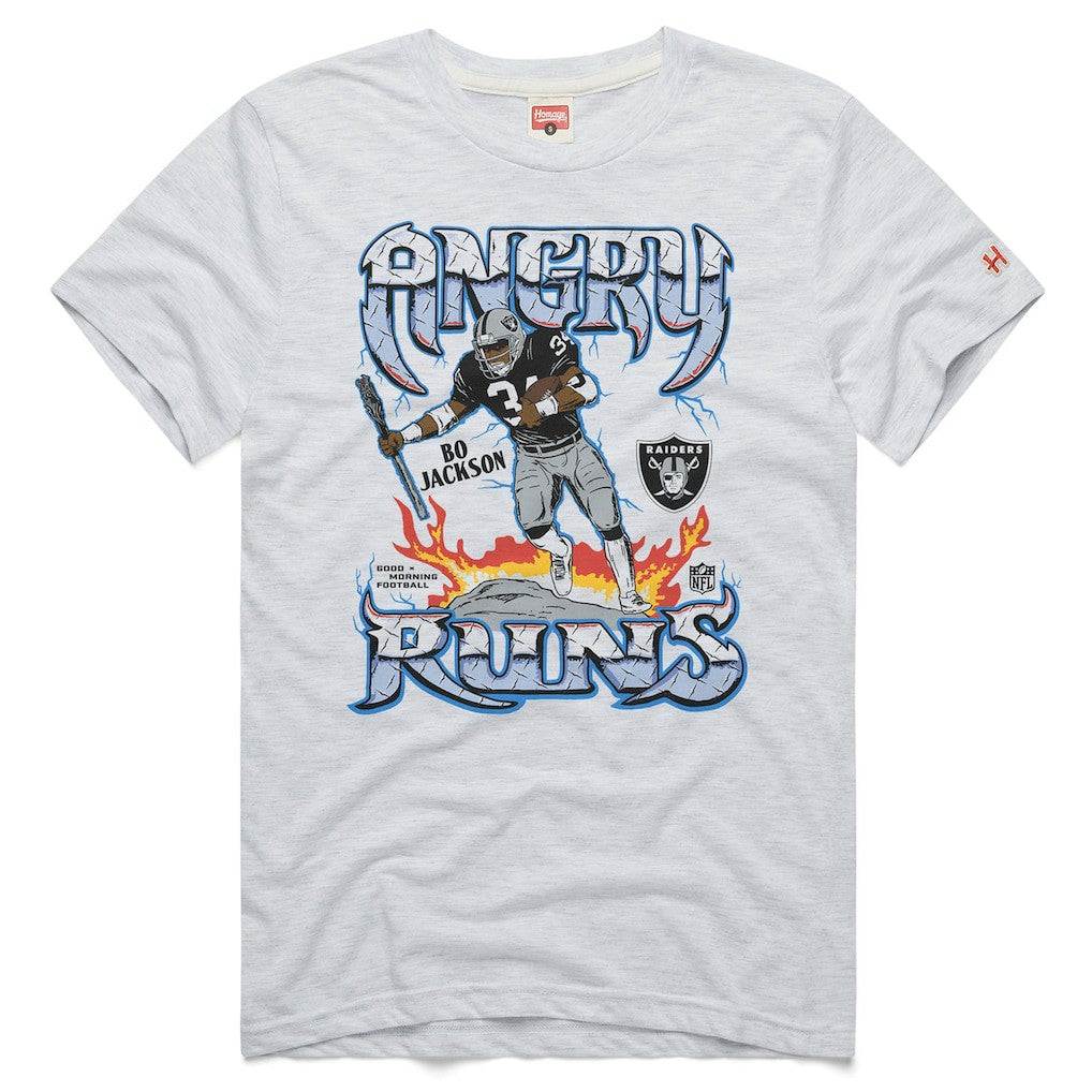 Bo Jackson  Homage Unisex Retro Angry Runs Tri-Blend T-Shirt - Las Vegas Raiders