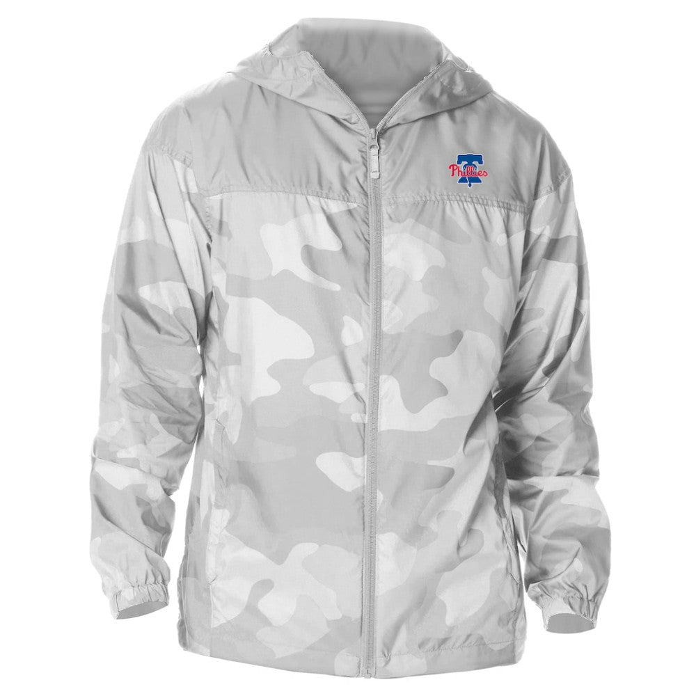 MLB Philadelphia Phillies Columbia Camo Flash Challenger Full-Zip Windbreaker Jacket