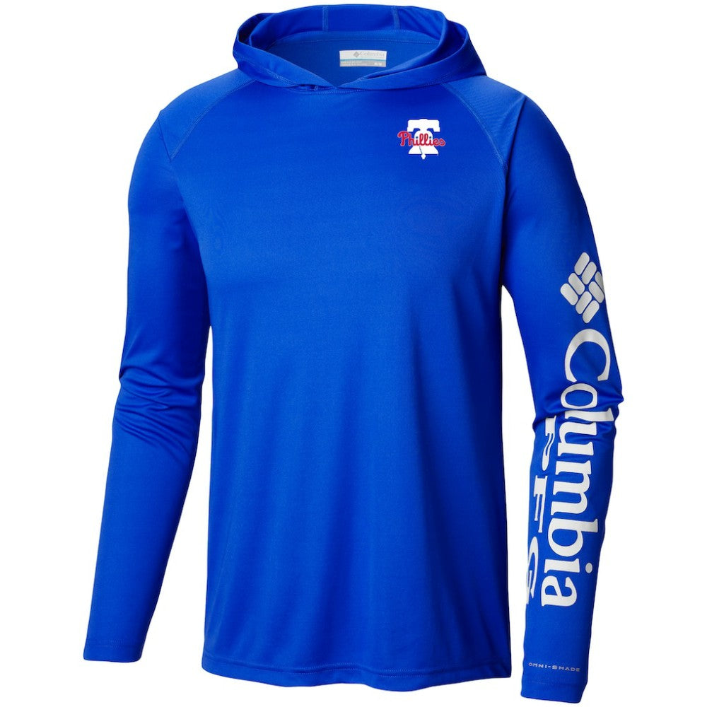 MLB Philadelphia Phillies Columbia Omni-Wick Terminal Tackle Raglan Long Sleeve Hoodie T-Shirt