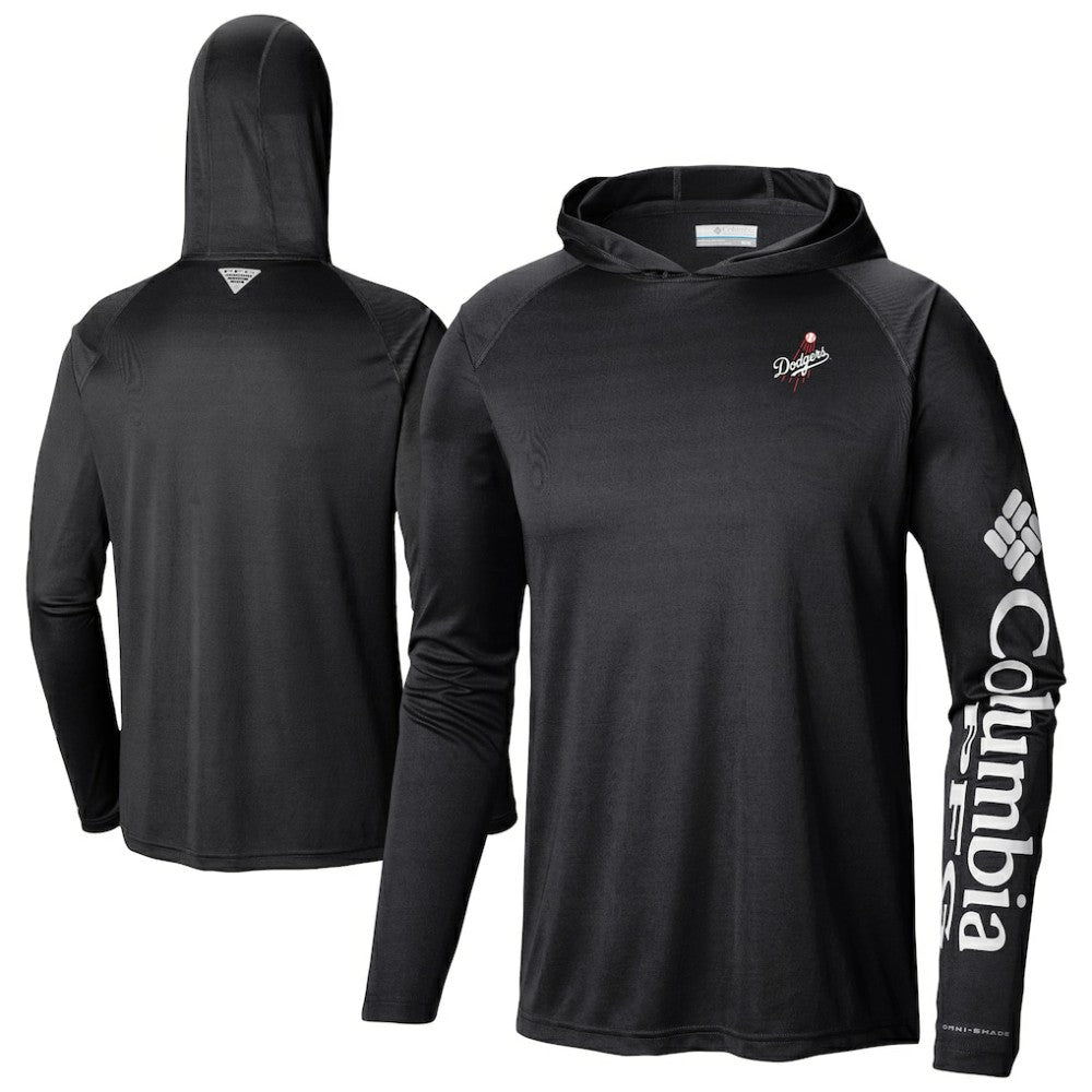 MLB Los Angeles Dodgers Columbia Omni-Wick Terminal Tackle Raglan Long Sleeve Hoodie T-Shirt