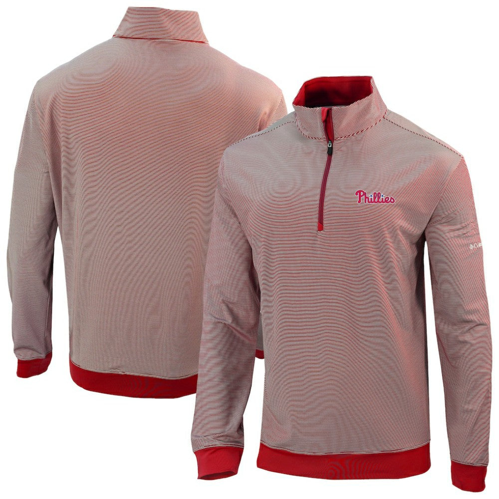MLB Philadelphia Phillies Columbia Omni-Wick Even Lie Quarter-Zip Pullover Top