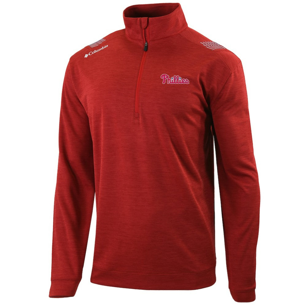 MLB Philadelphia Phillies Columbia Oakland Downs Omni-Wick Quarter-Zip Top