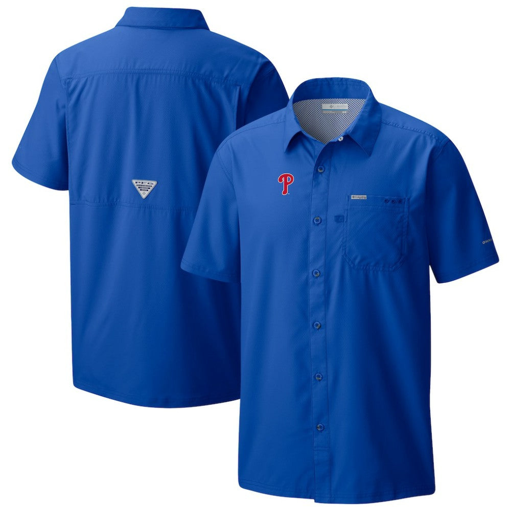 MLB Philadelphia Phillies Columbia Slack Tide Omni-Wick Button-Up Camp Shirt