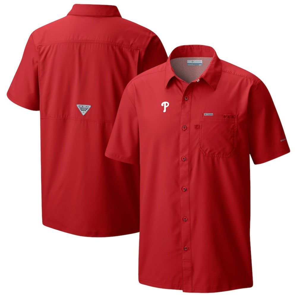 MLB Philadelphia Phillies Columbia Slack Tide Omni-Wick Button-Up Camp Shirt