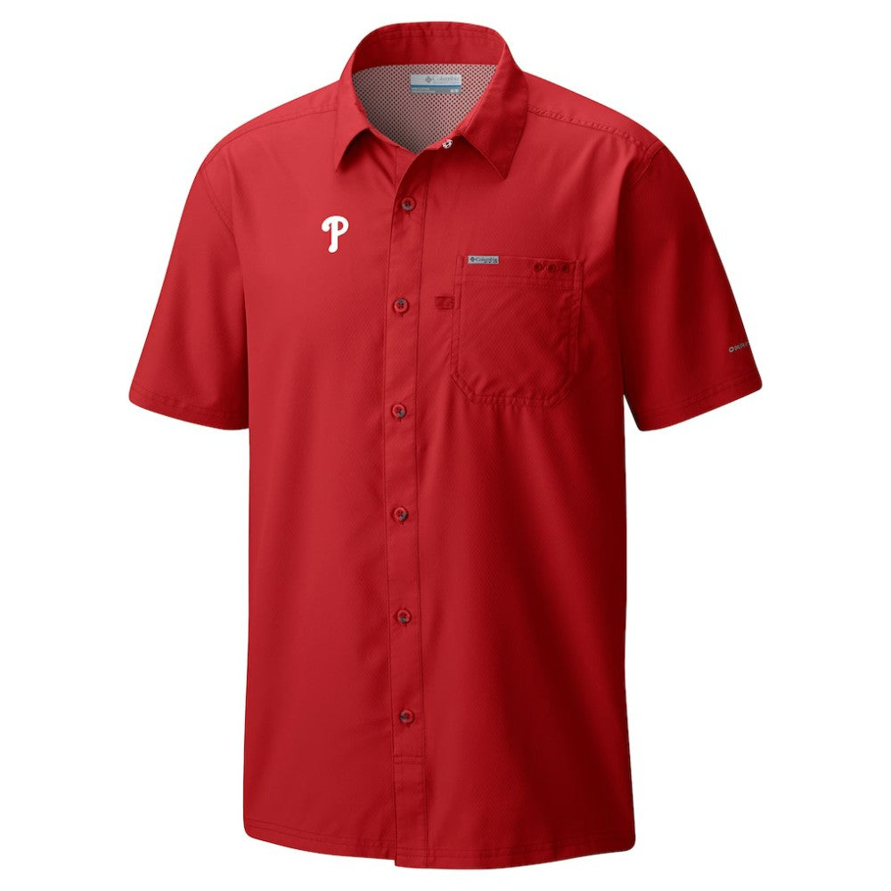 MLB Philadelphia Phillies Columbia Slack Tide Omni-Wick Button-Up Camp Shirt