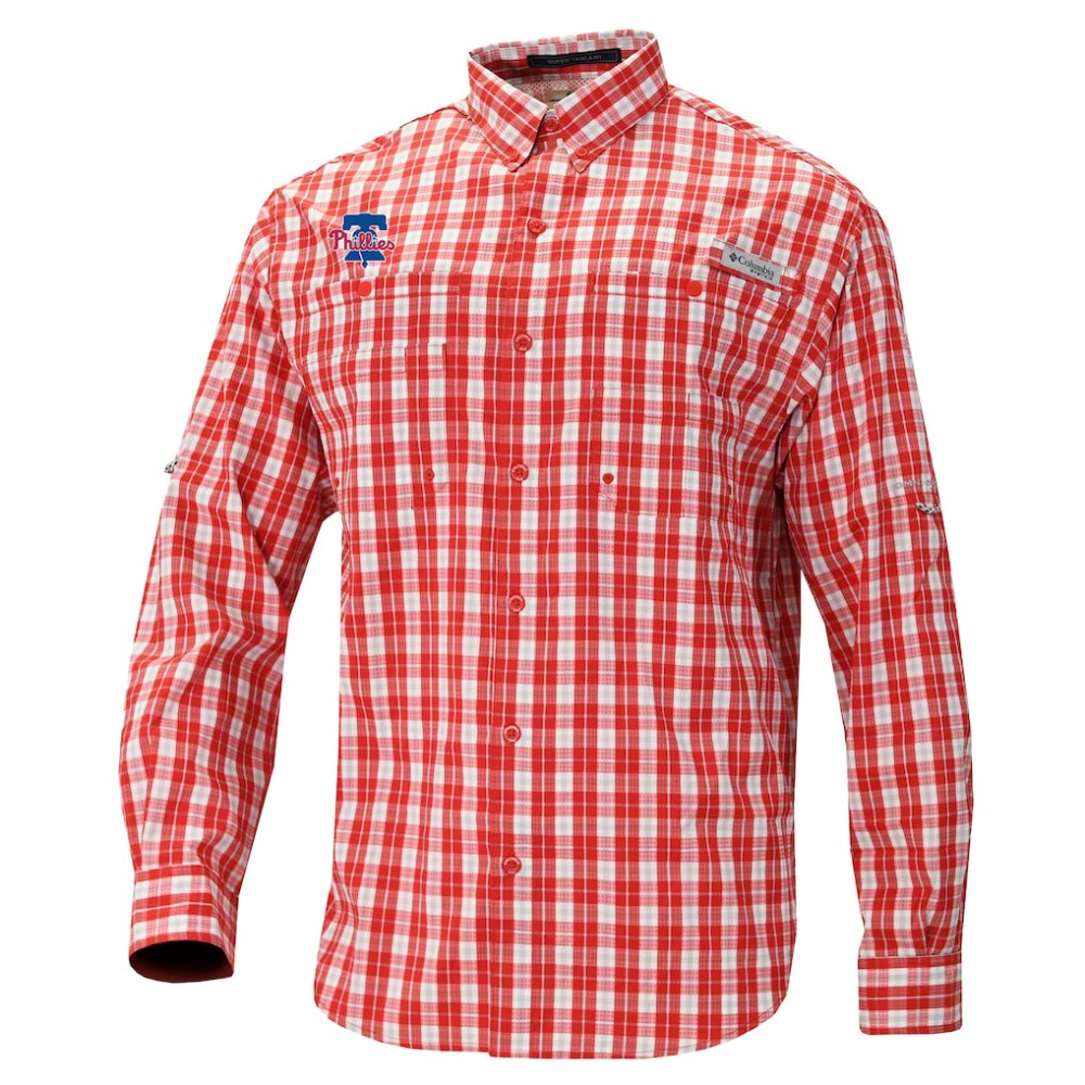 MLB Philadelphia Phillies Columbia Super Slack Tide Omni-Wick Button-Up Shirt