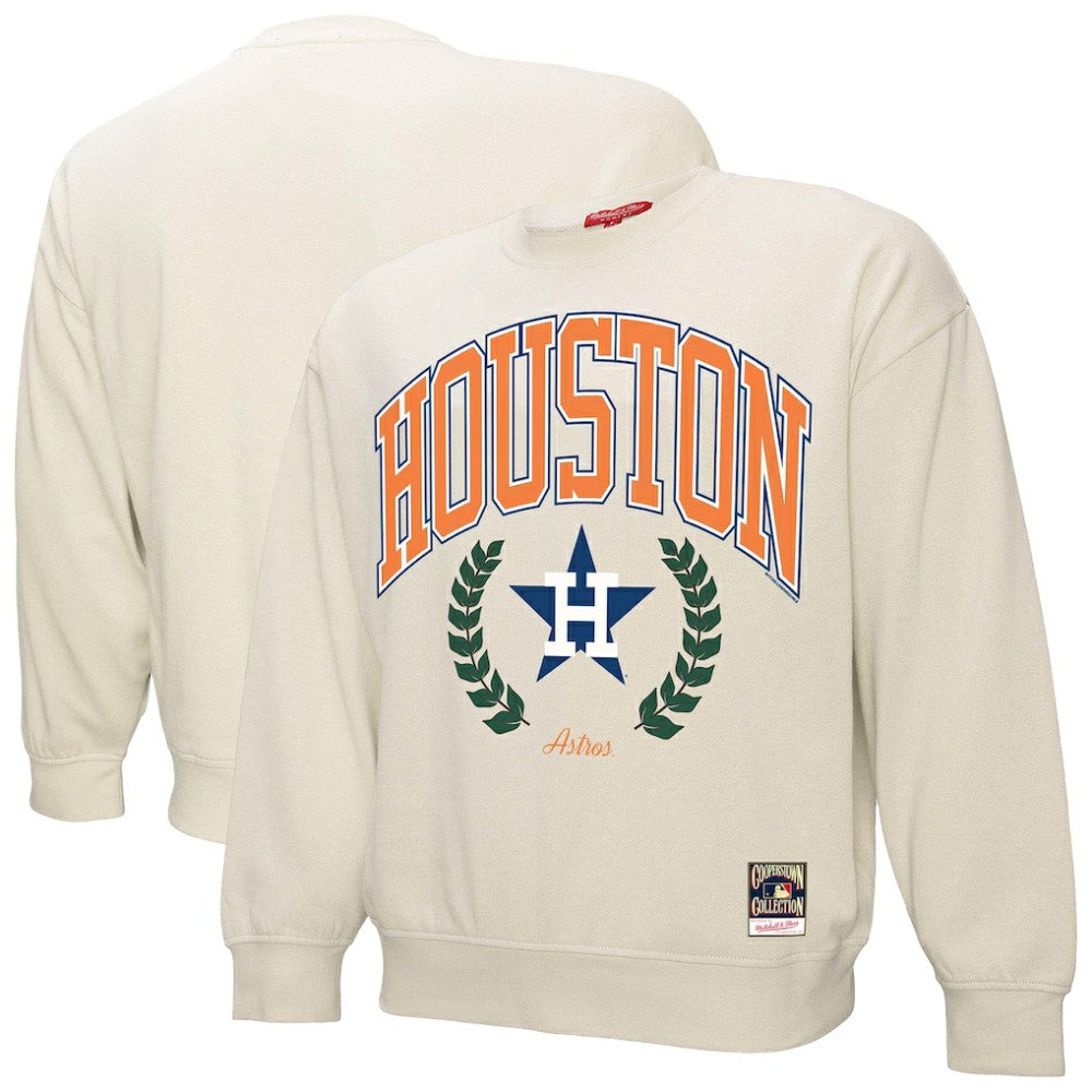 MLB Houston Astros Mitchell & Ness Women's Cooperstown Collection Laurel Crew Pullover Sweatshirt