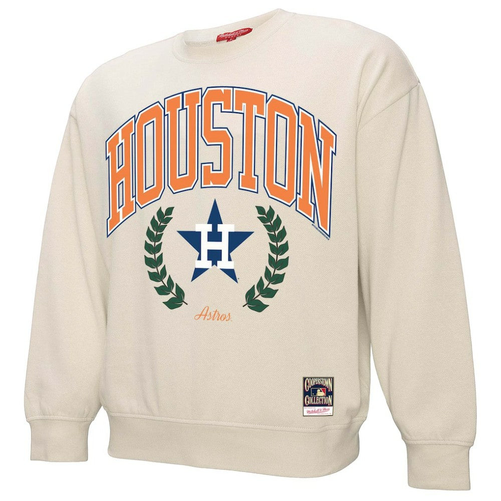 MLB Houston Astros Mitchell & Ness Women's Cooperstown Collection Laurel Crew Pullover Sweatshirt