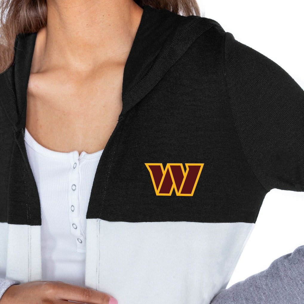 Gameday Couture Women's Tri-Blend Color Block Lightweight Cardigan Hoodie - Washington Commanders