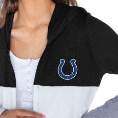 Gameday Couture Women's Tri-Blend Color Block Lightweight Cardigan Hoodie - Indianapolis Colts