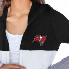 Gameday Couture Women's Tri-Blend Color Block Lightweight Cardigan Hoodie - Tampa Bay Buccaneers
