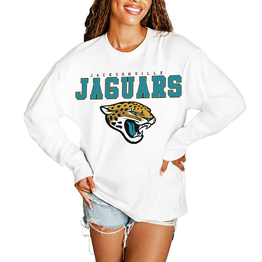 Gameday Couture Women's Big Goals Oversized Long Sleeve T-Shirt - Jacksonville Jaguars